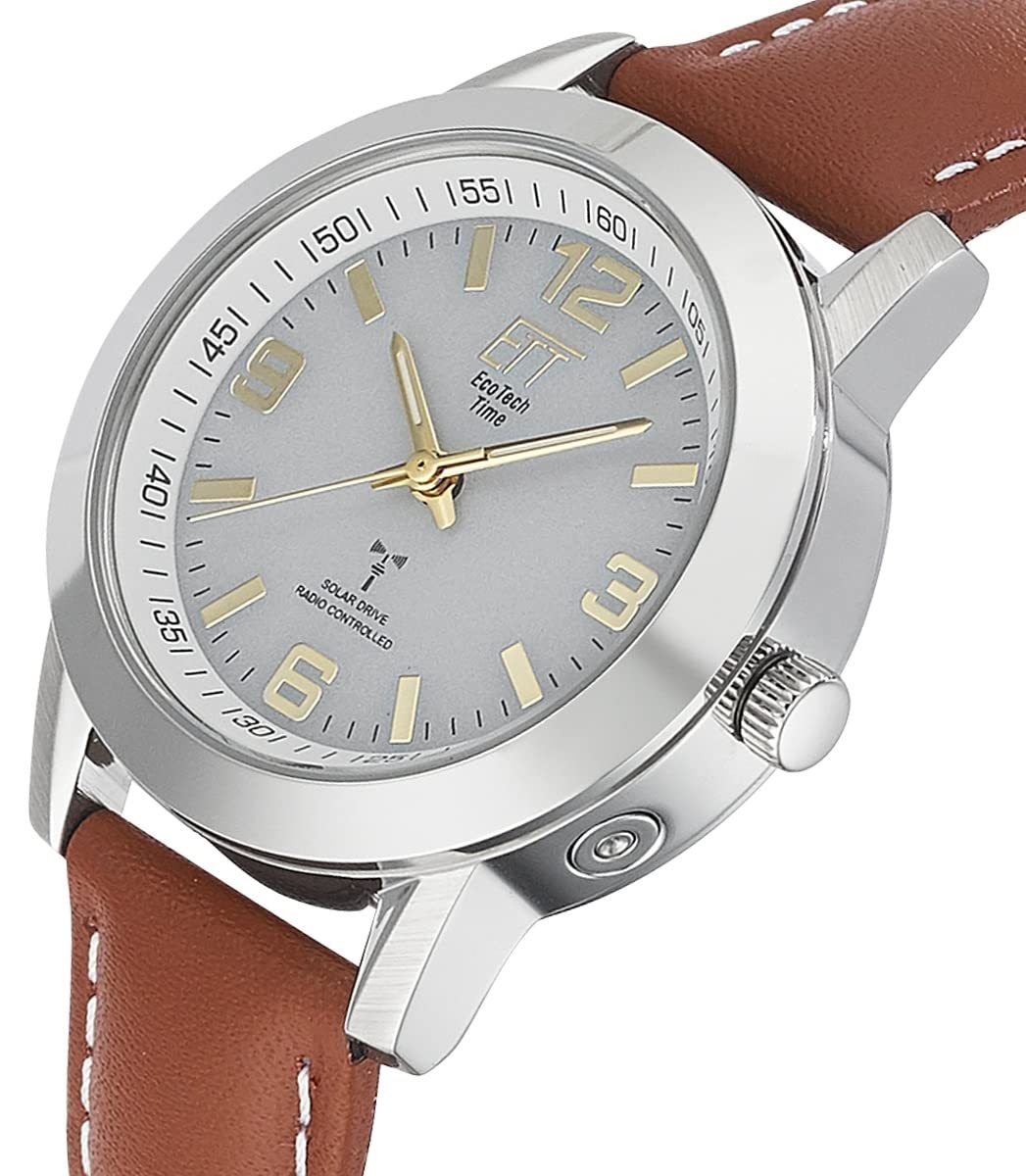 ETT Eco Tech Time Funk Solar Damen Uhr Analog mit Leder Armband ELS-11495-12L