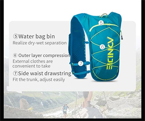 Miniatura 3 de AONIJIE 5L Lightweight Cross-Country Backpack Outdoor Hydration Backpack Hiking Vest Bag Marathon Running Cycling Sport Bag