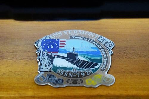 Miniatura 5 de Squadron Nostalgia LLC USS Vermont Block IV (SSN-792) Modelo de submarino, azul marino de EE.UU., 20 pulgadas, caoba, Virginia Class Block IV