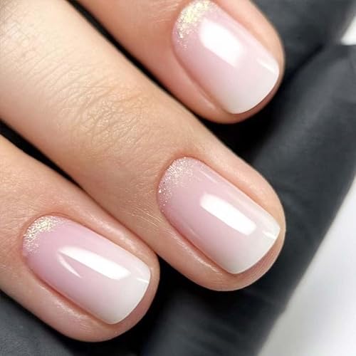 24pcs Medium Square Press On Nails Nude Fake Nails Gradient