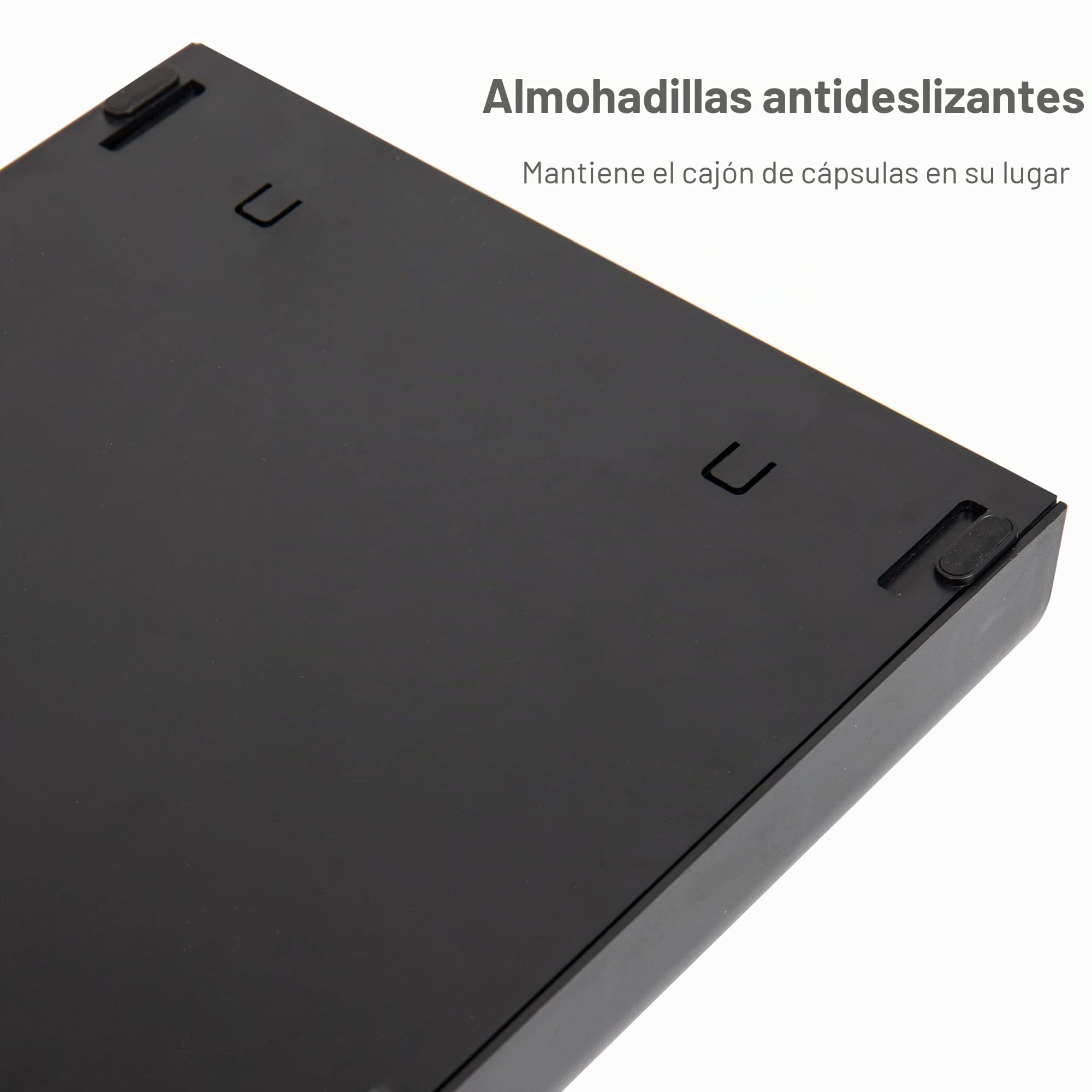 Mind Reader Nespresso - Organizador de encimera de cajón de cápsulas, soporte para cápsulas de café, almacenamiento, 9.21 x 15.94 x 2.36 pulgadas, color negro