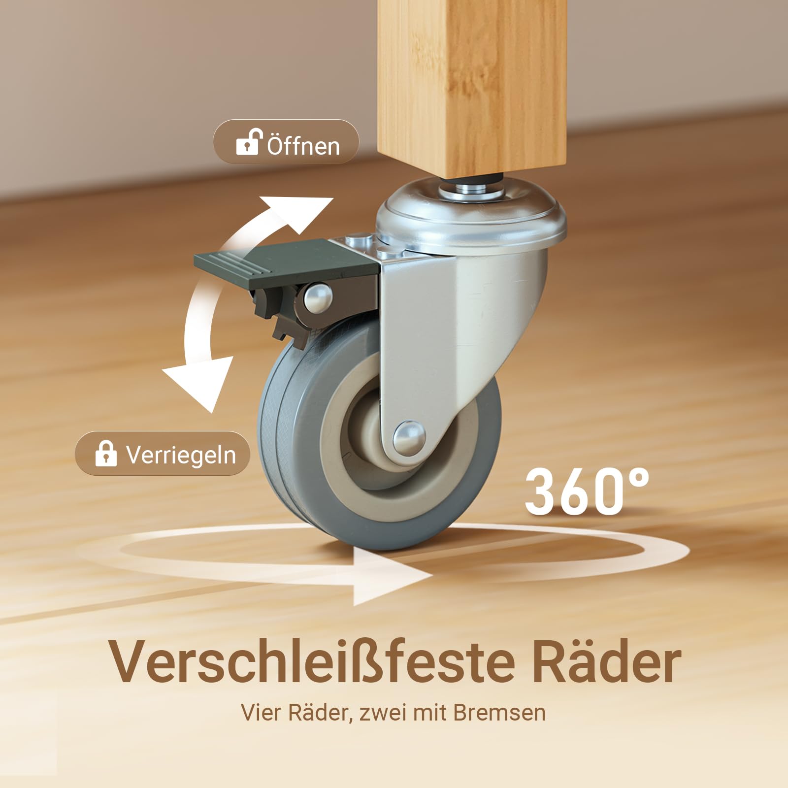 SoBuy Küchenwagen aus karbonisiertem Bambus Küchenwagen Holz Servierwagen mit Rollen – antibakteriell, feuchtigkeitsbeständig, geruchsneutral, ideal für Küche, Esszimmer & Outdoor 58×86×40cm FKW135-N
