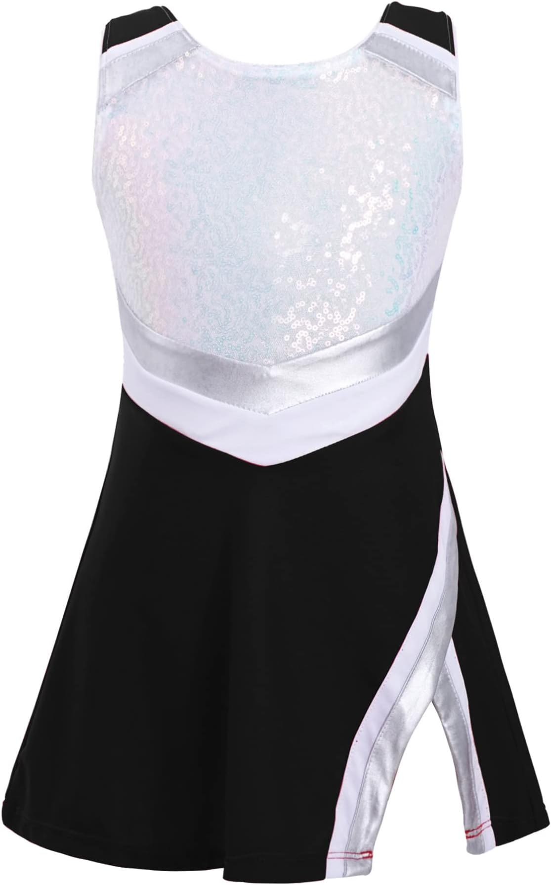 TiaoBug Kids Girls Cheer Leader Costume with Shorts Set Shiny Sequins Cheerleading Uniform Dress Outfits Halloween Costume