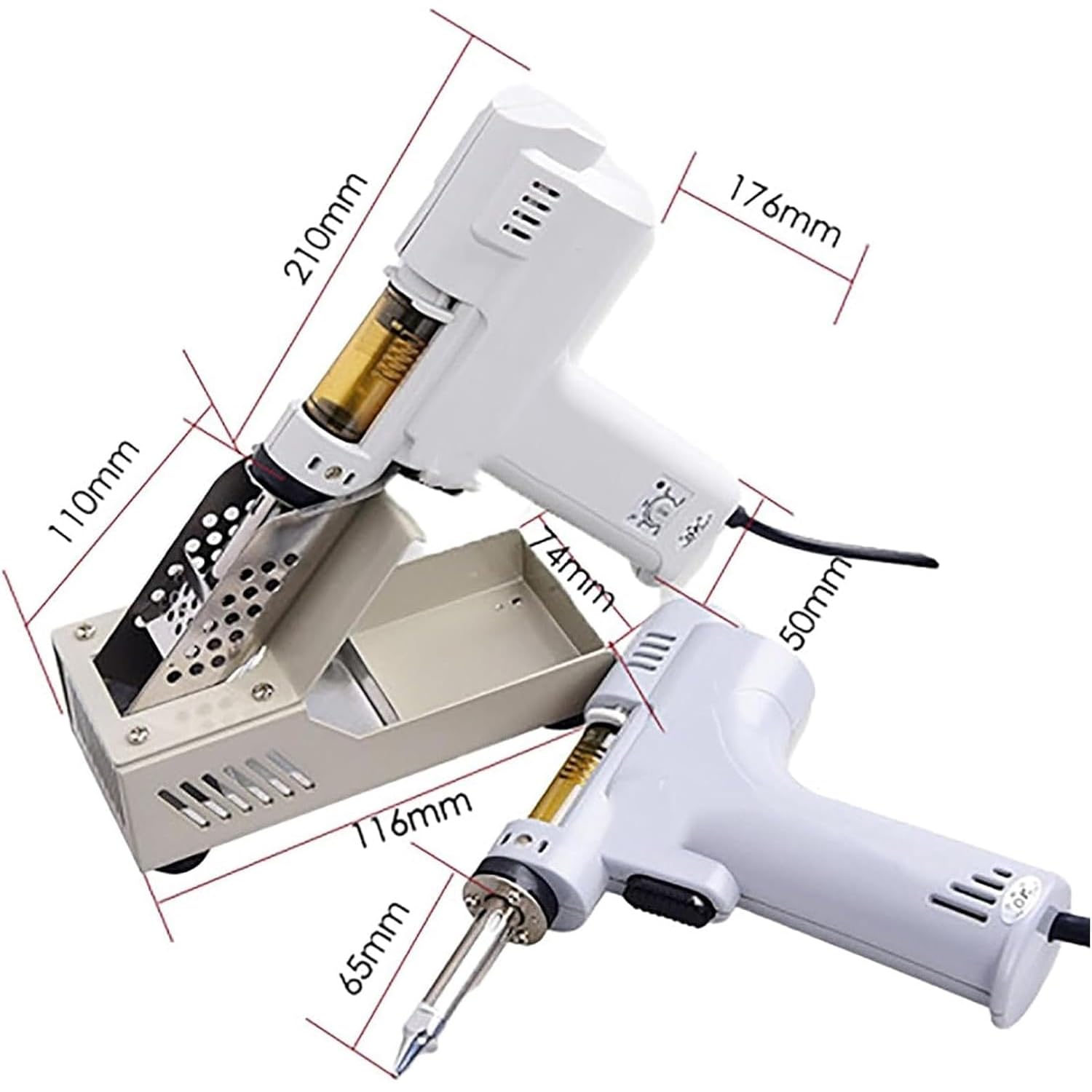 Pistola de soldadura eléctrica, bomba desoldadora al vacío de temperatura ajustable, herramienta de calentamiento rápido para extracción de soldadura a través de agujeros