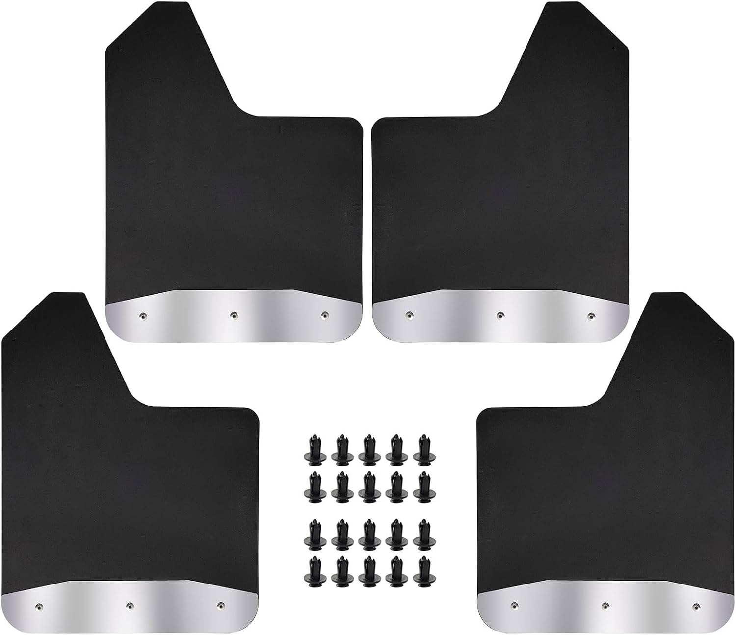 XUKEY 4PCS Car Universal Mud Flaps Splash Guards with Night Reflectors Mudguard Fender Flares Mudflaps w/Hardware, Front and Rear Wheel Tire Protection for Pickup Truck SUV Van Trailers Caravans