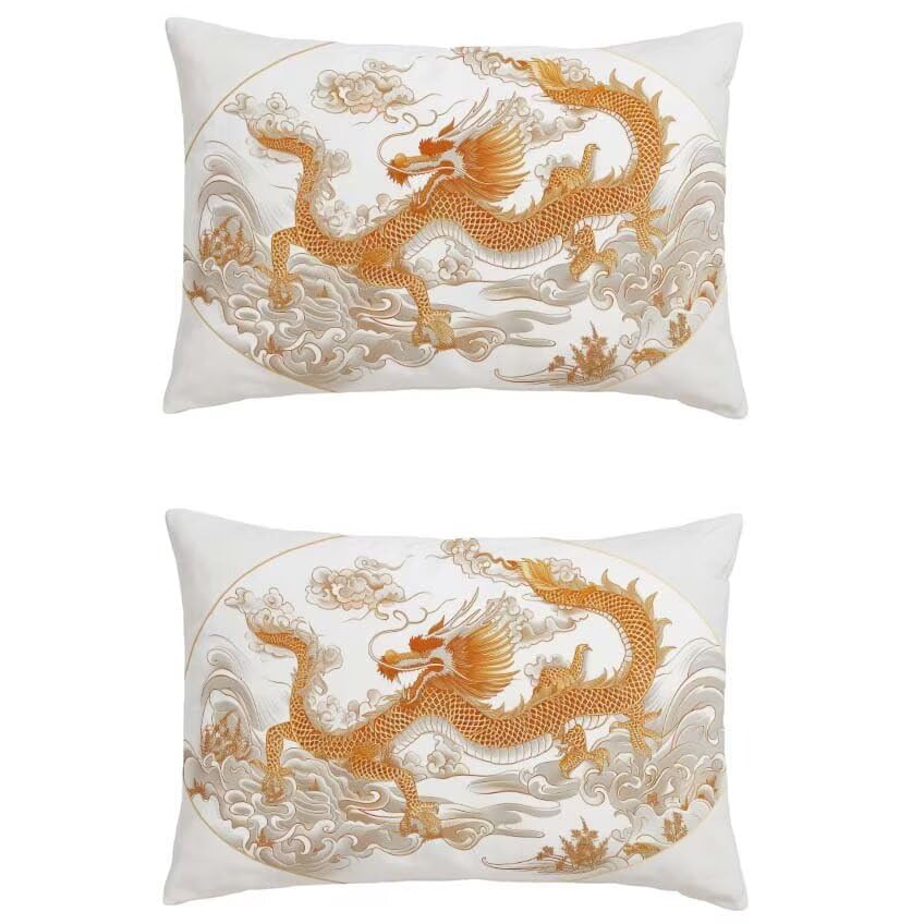 Pillow case dragon housse coussin exterieur 50x90cm cadeau deco original terrasse