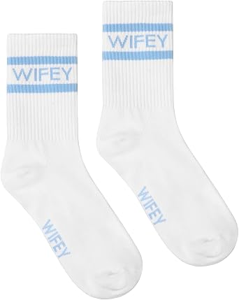 Glitopper Wifey Socks for Bride Bachelorette Gift for Women Engagement Soft Cotton Socks the Bride to Be Something Blue Gift