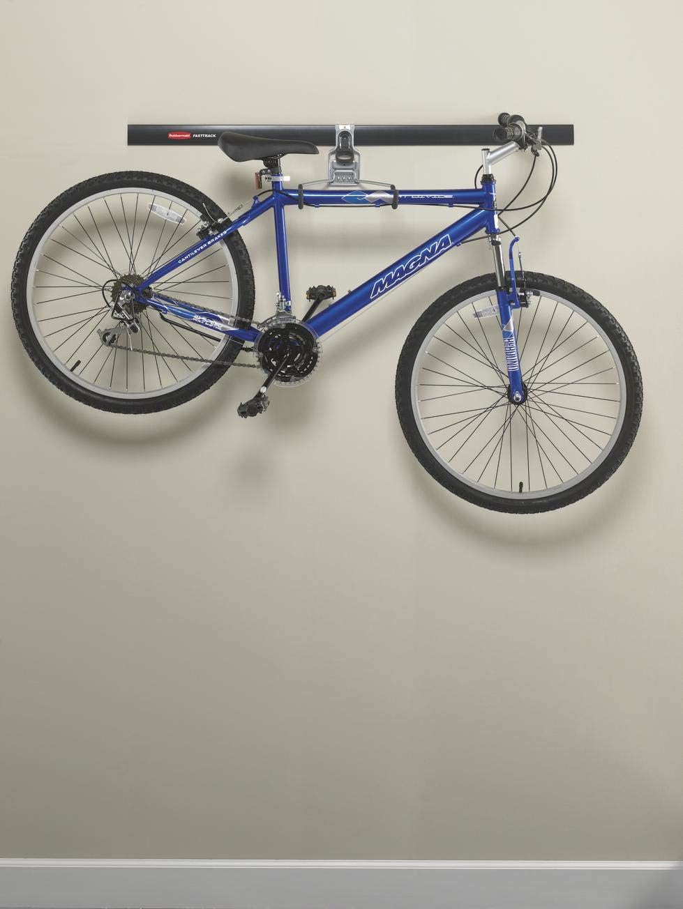 Rubbermaid FastTrack Horizontal Bike Rack, Garage Organization Wall Hanger, Bike Hanger, Wall Mount and Heavy Duty Bike Rack