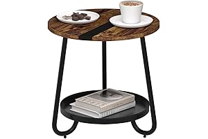 Compact 2-Tier Balcony Table: Industrial Elegance for Outdoor Living