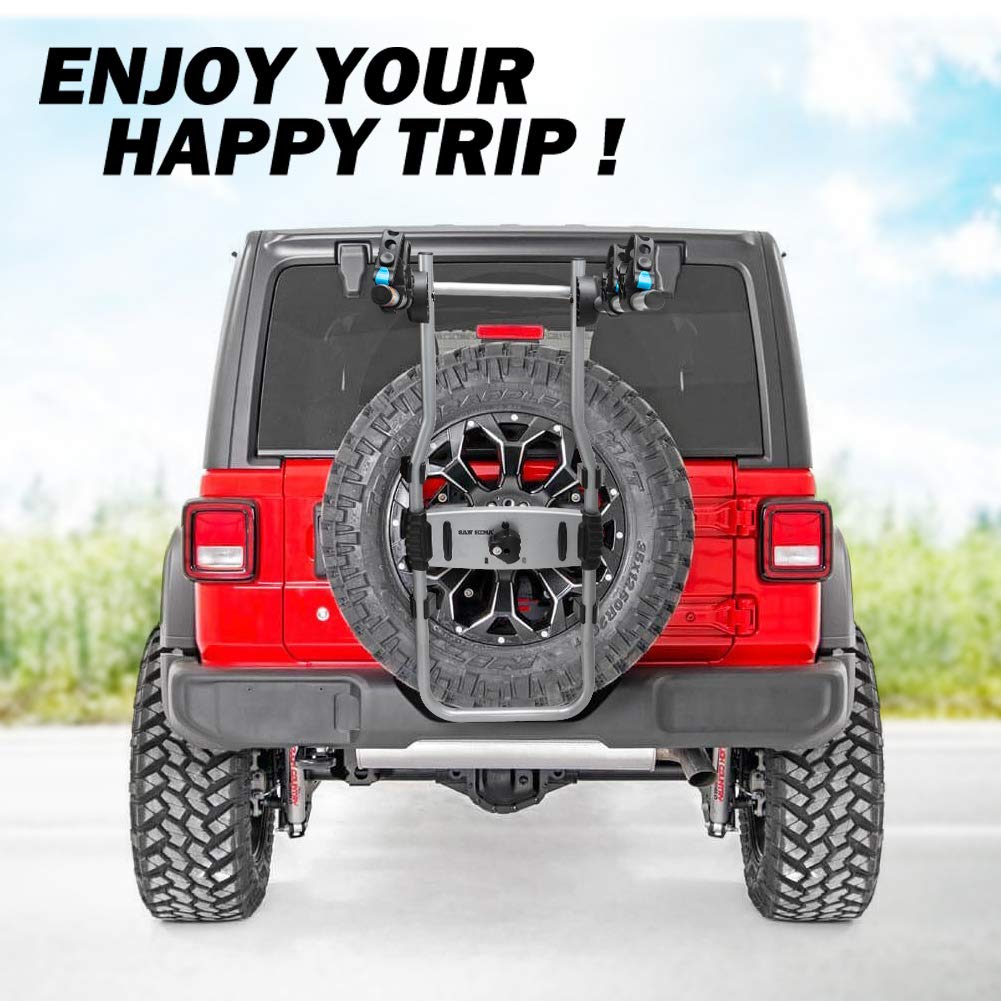 FIERYRED 2Bike Spare Tire Rack, 75 lb. Capacity Spare Tire Bicycle