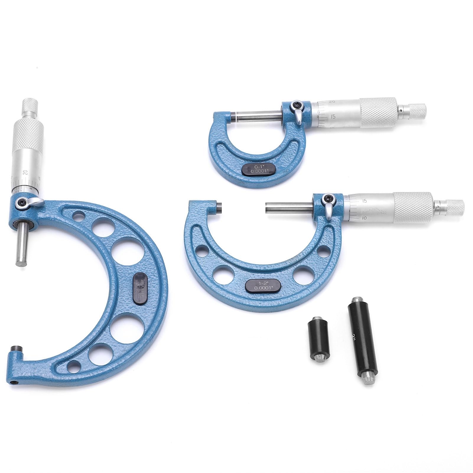 FTVOGUE Außenmikrometer, Industrie-Mikrometer-Set aus Lagerstahl, 0–3 Zoll, 0,0001 Zoll Genauigkeit, Ratschengriff mit Kalibrierstandards für Maschinisten, Dimensionsmessung