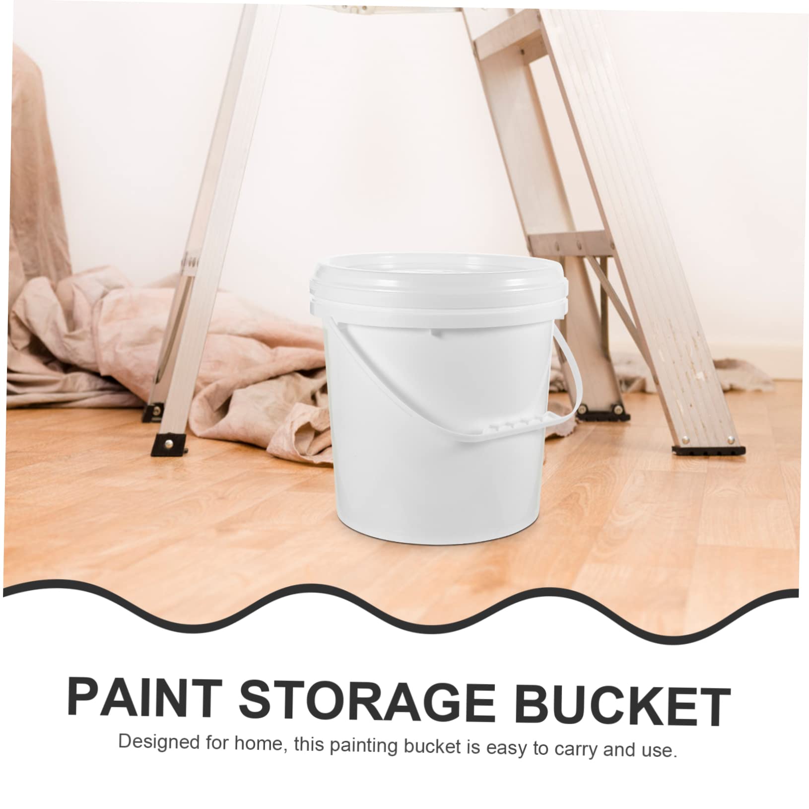 Cubo de Pintura de 10 litros con Tapa, Hdpe Blanco | Airtight, Asa Integrada, para Almacenamiento Diario y Embalaje de Pintura