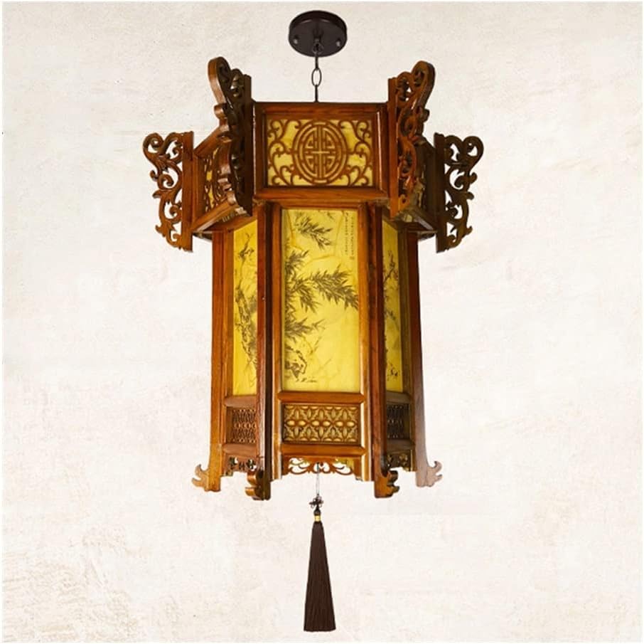 Lustre lanterne de palais antique LED suspendu style chinois patio