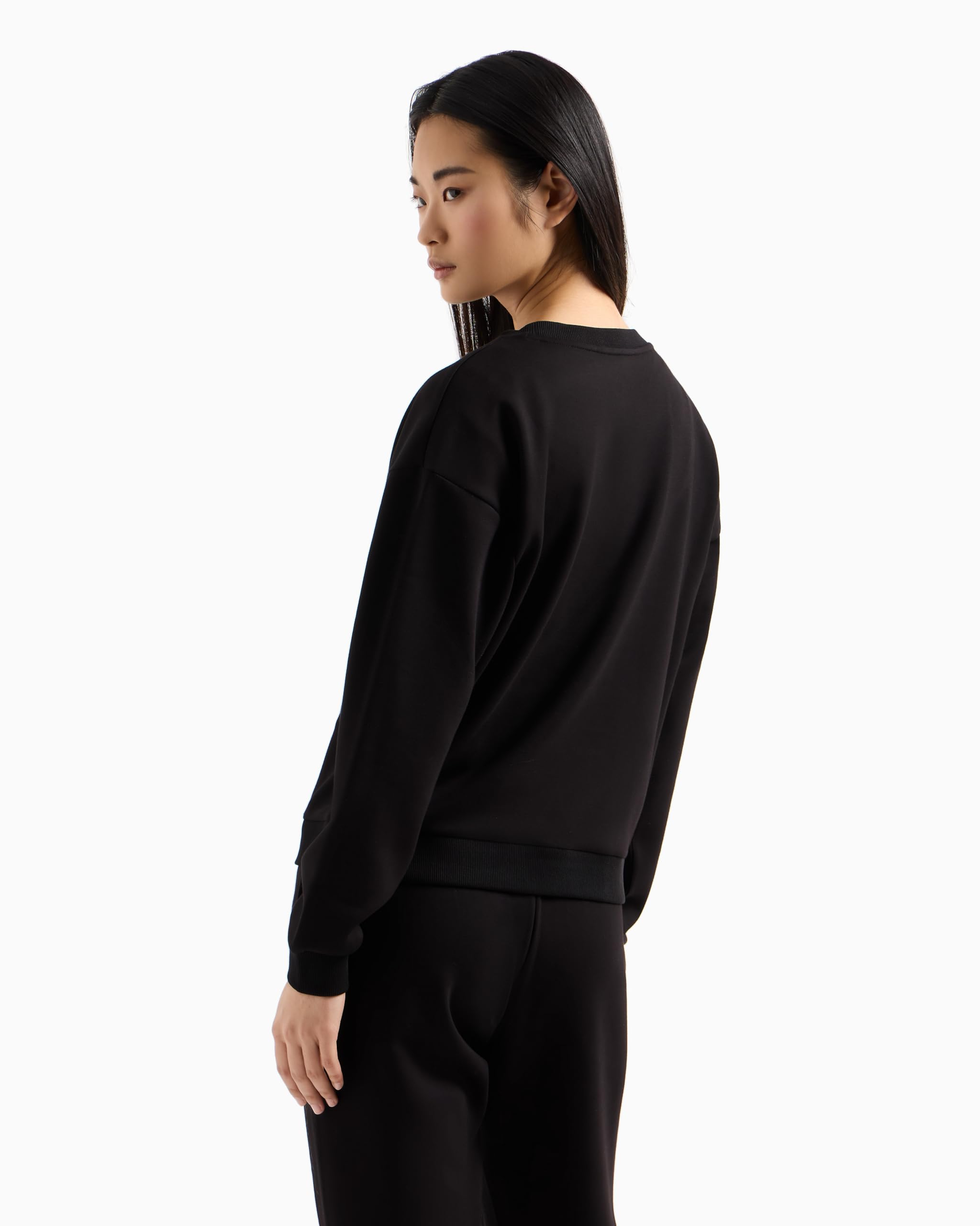 Armani Exchange Essential, Embroidered Logo Signature, Crewneck Sudadera Mujer