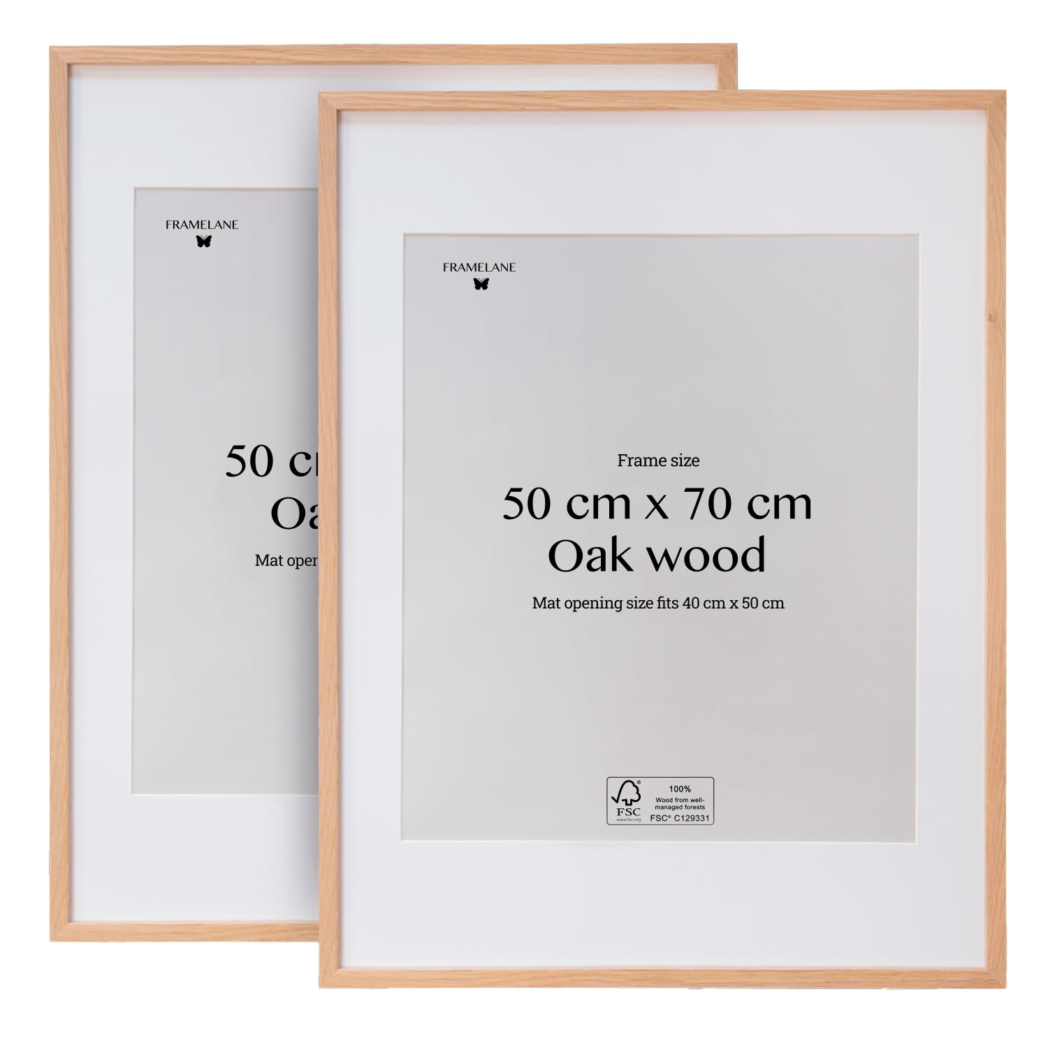 Cornice 50x70 Cm In Legno Con Vetro Plexi - Beige/Grigio, Per Foto E Poster - Foto 6