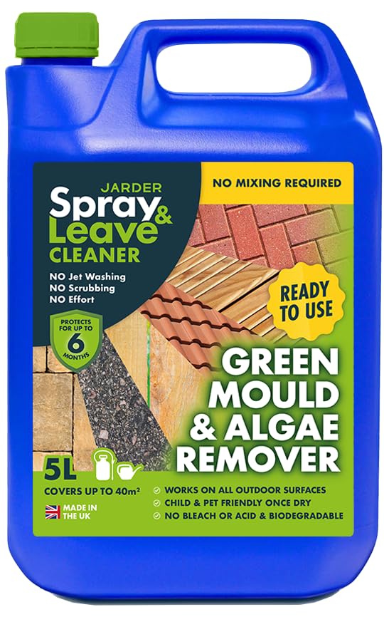 5 Litres Jarder Spray & Leave Ready to Use Patio Cleaner - Removes Green Mould and Algae. No Mixing Required - Covers 40 Square Metres.