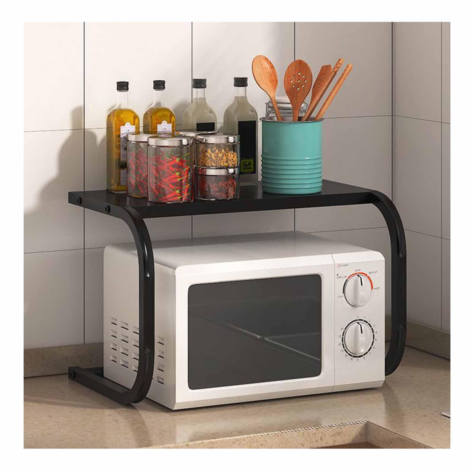 Organisateur de comptoir de cuisine et support pour four à micro-ondes