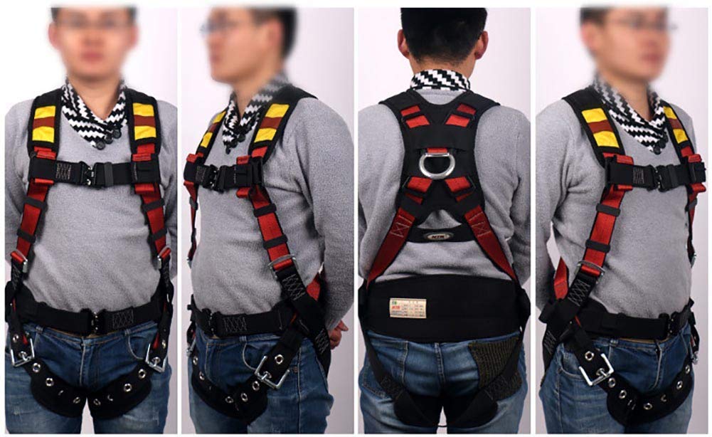 SwaYve Protección Contra Caídas Arnés de Seguridad de Cuerpo Completo Equipo de Protección Personal Kit de Cinturón de Seguridad para Montañismo, Rescate de Incendios, Trabajo Aéreo/a