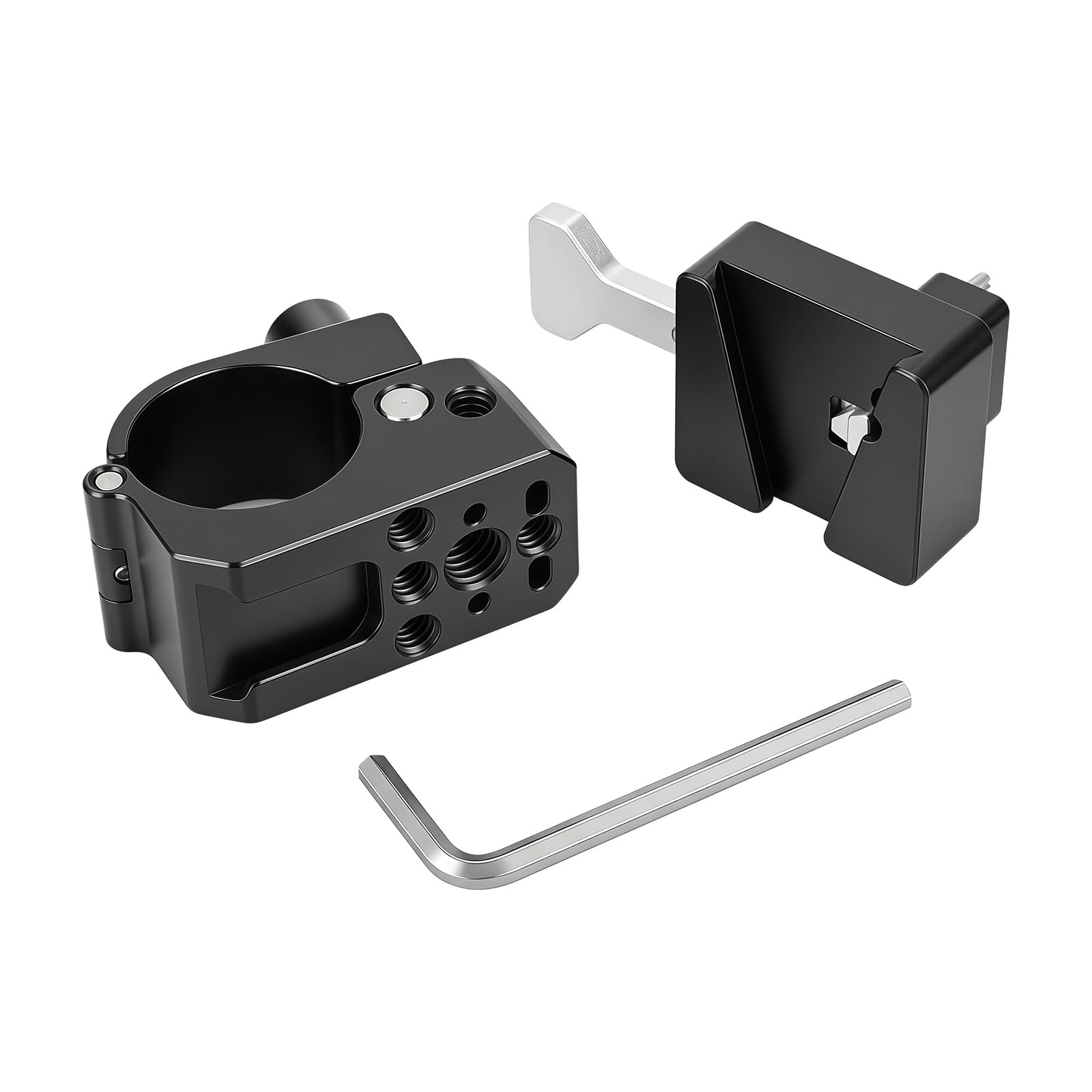 Abrazadera de tubo de un solo agujero para tubería de aluminio de 30 mm, montaje de barra de mejora del hogar con tornillo de rosca de 1/4 a 20 pulgadas, accesorios para el hogar