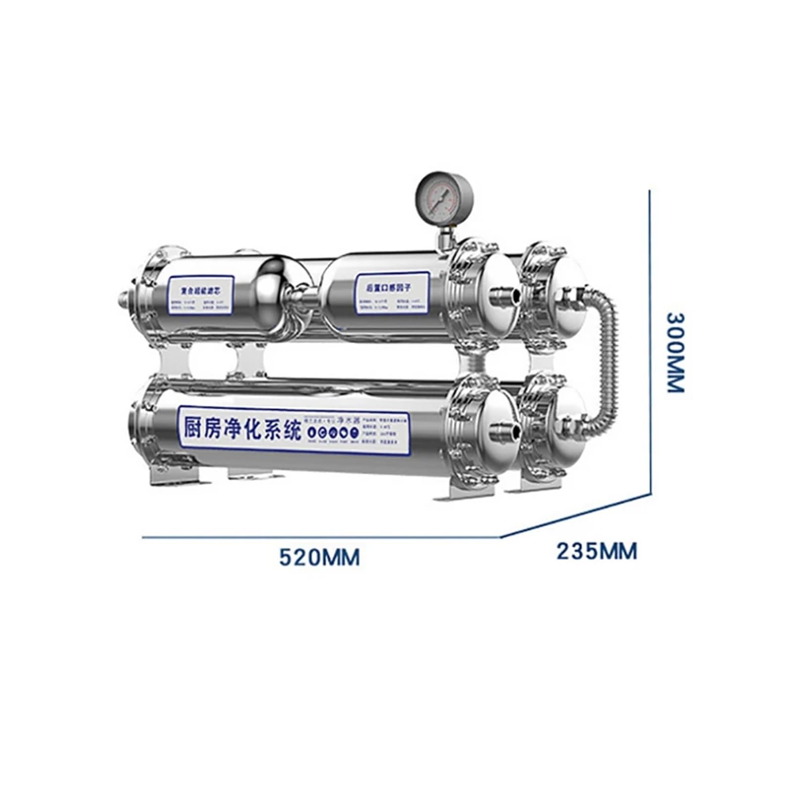 sistema de filtro de agua, Purificador de agua for el hogar, filtro acero inoxidable for cocina, grifo 6 etapas, máquina bebidas recta, elemento membrana ultrafiltración