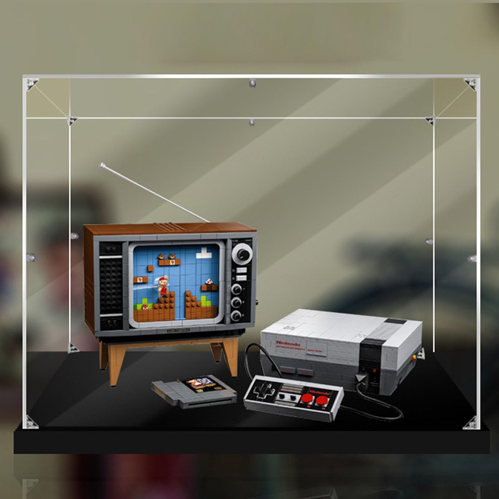 Building Blocks Acrylic Display Box for LEGO Nintendo Entertainment System 71374 (Lego Set Not Included) (2mm)