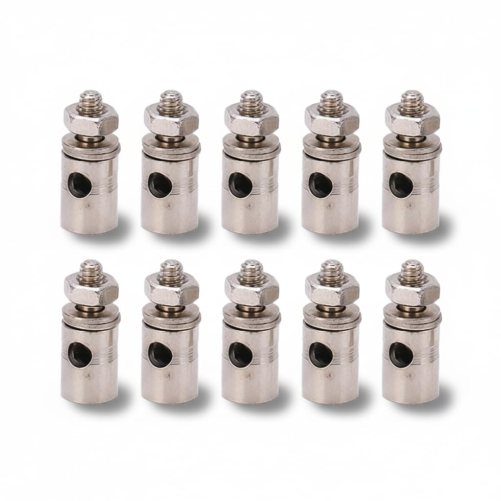10pcs RC Stainless Steel Push Rod Connector, RC Plane Push Rod Stoppers For 1.8mm/1.9mm/2.0mm/2.1mm Steel Wire