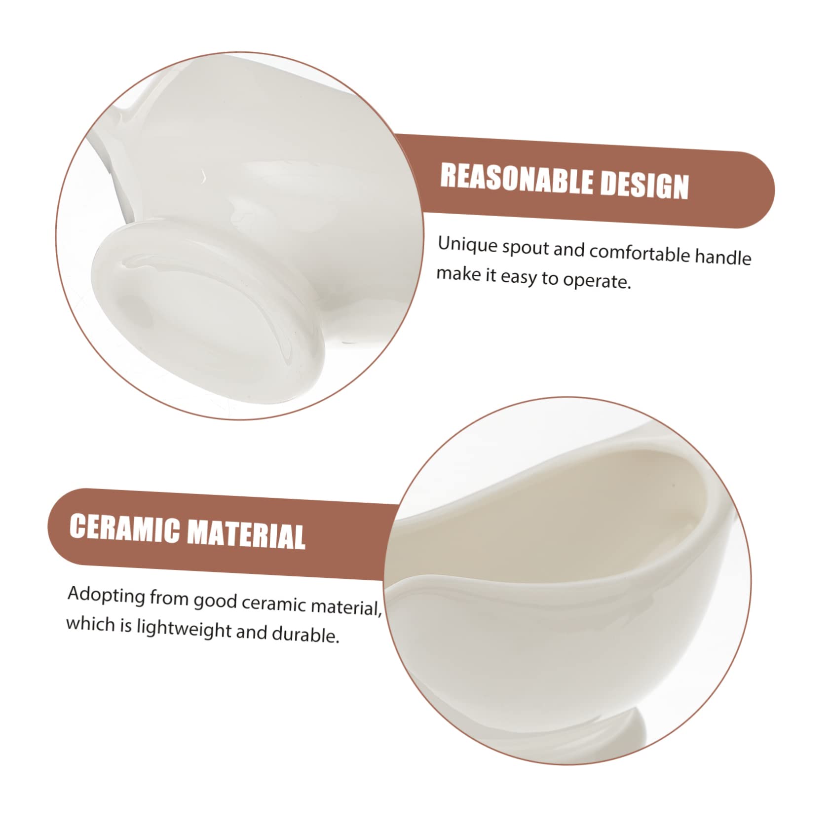 Cabilock Sauce Pot Porcelain Sauce Cups Soy Bowls Sauce Serving Mini Tea Pitcher Miniature Gravy Boats Tea Creamer Pitcher Spices Dish Container Kettle Vinegar Dish Saucier White Ceramics