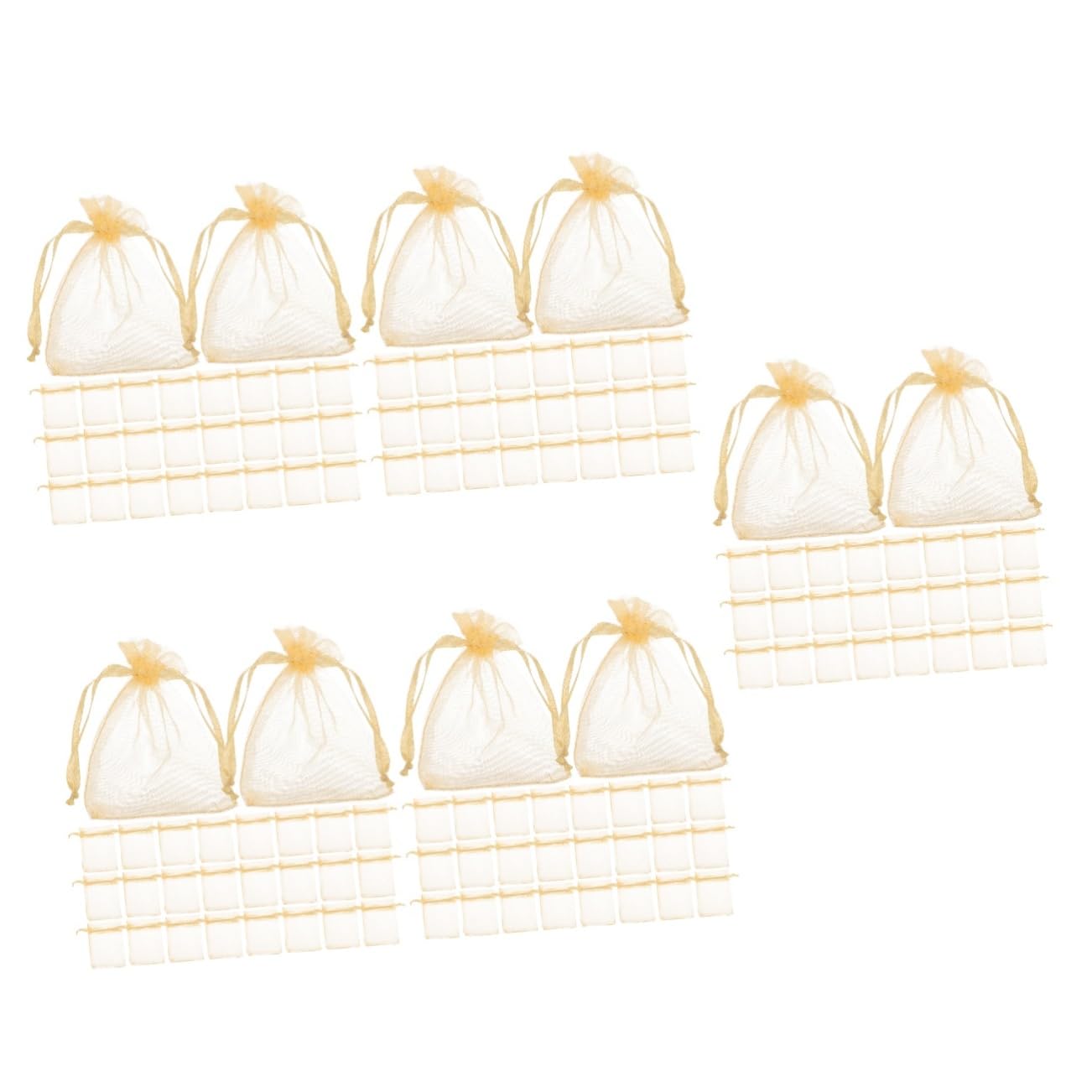 Anneome 5 Set Di Piccoli Sacchetti in Organza Con Coulisse Per Gioielli Bomboniere Per Matrimoni Porta Cappelli Contenitore Organizzato Per Piccoli Oggetti 100 Pezzi * 5