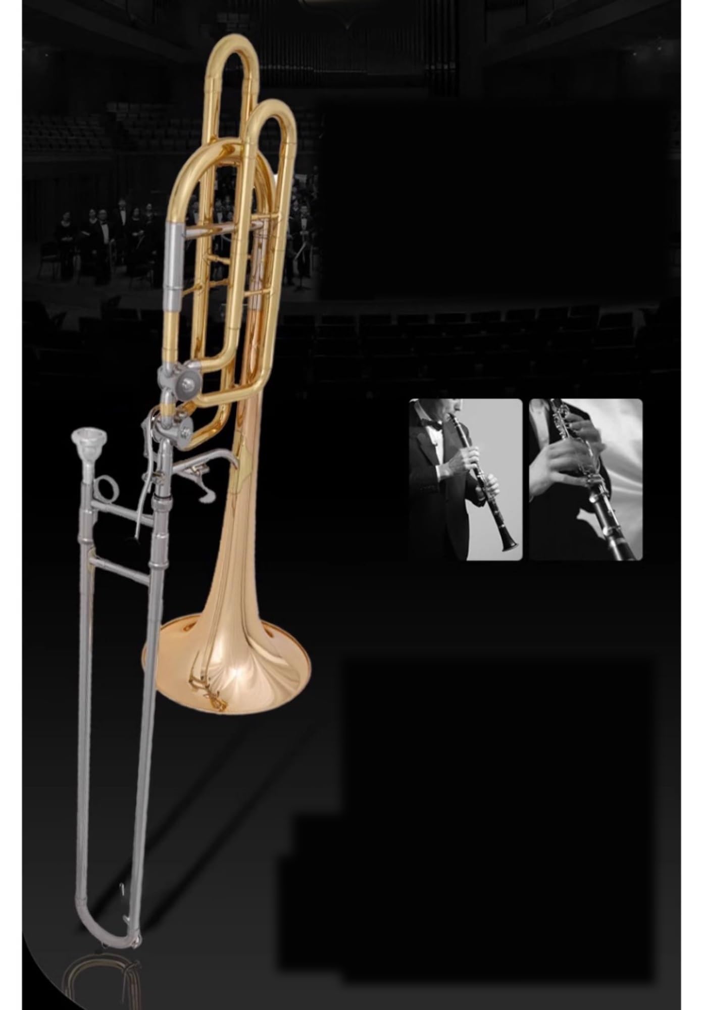 Bass-Transponierte Posaune Ein Professionelles Blechblasinstrument Profiposaune