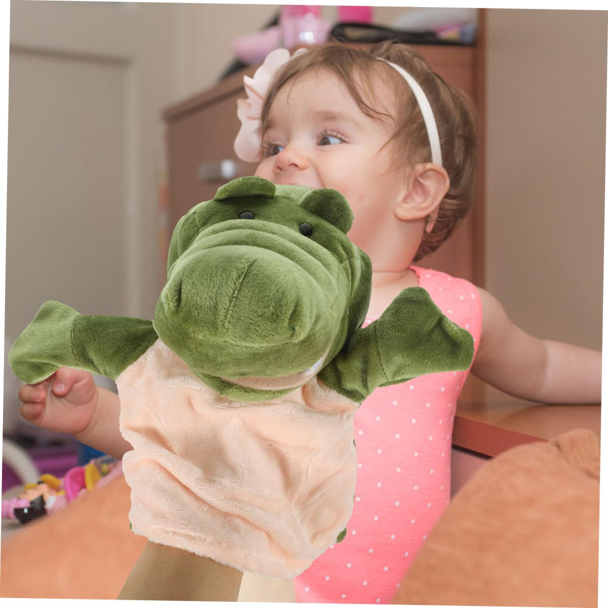 Yardwe 2pezzi Marionetta Da Mano Coccodrillo Giocattolo Peluche Morbido Imbottito Animale Marionette Per Ragazzo Educativo Burattini Per Interazione Genitore-figlio