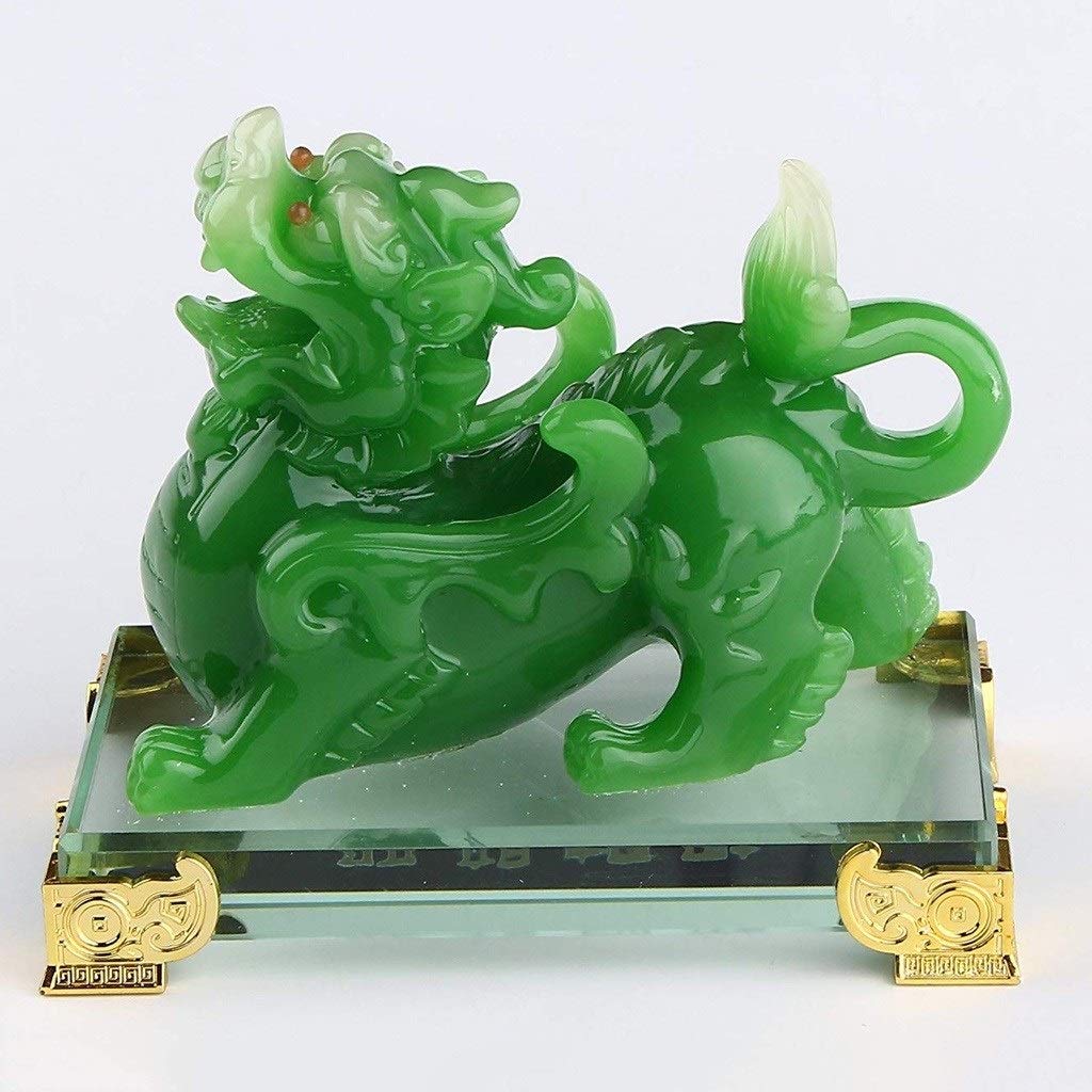 Statua Feng Shui, Feng Shui Gr80een Pi Yao/Pi Xiu Ricchezza Porsperity Statua r Soggiorno Feng Shui Mascotte Razione domestica Regalo di benedizione
