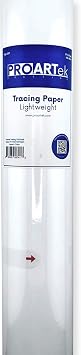 Proartek PK00048 Model TP1775W1WP030N Type 1137 White Tracing Paper Roll; 17 Inches x 75 Yards; 1-Inch Core; Transparent Surface; Accepts Pencil, Ink, and Marker; 8 lb. Basis Weight