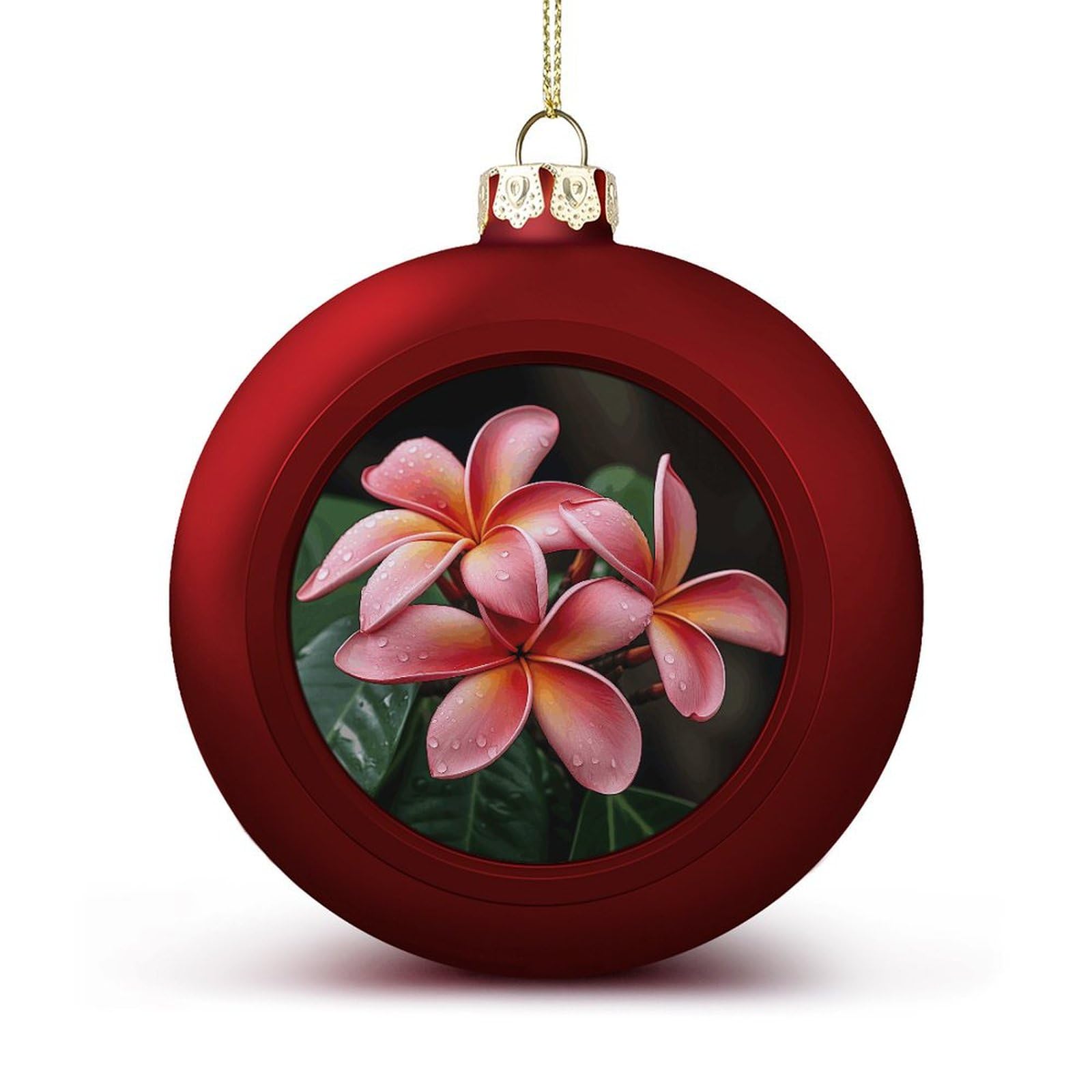 Boules de Noël fleurs tropicales incassables de 6,1 cm pour une décoration raffinée