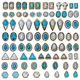 PLIGREAT 80 breloque pour Ongles Turquoise Fournitures de Nail Art Western 3D : Pendentifs en Pierres Turquoise Vintage Accessoires pour Ongles Bleus et Verts Création de Bijoux Manucure Coque