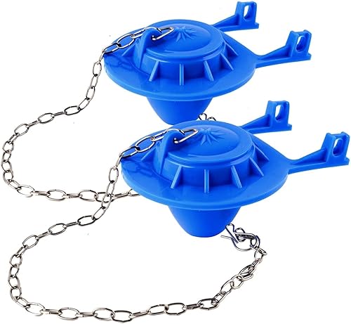 Paquete de 2 aletas universales de repuesto para válvulas de descarga de 2 pulgadas con cadena de acero inoxidable, ahorro de agua de alto