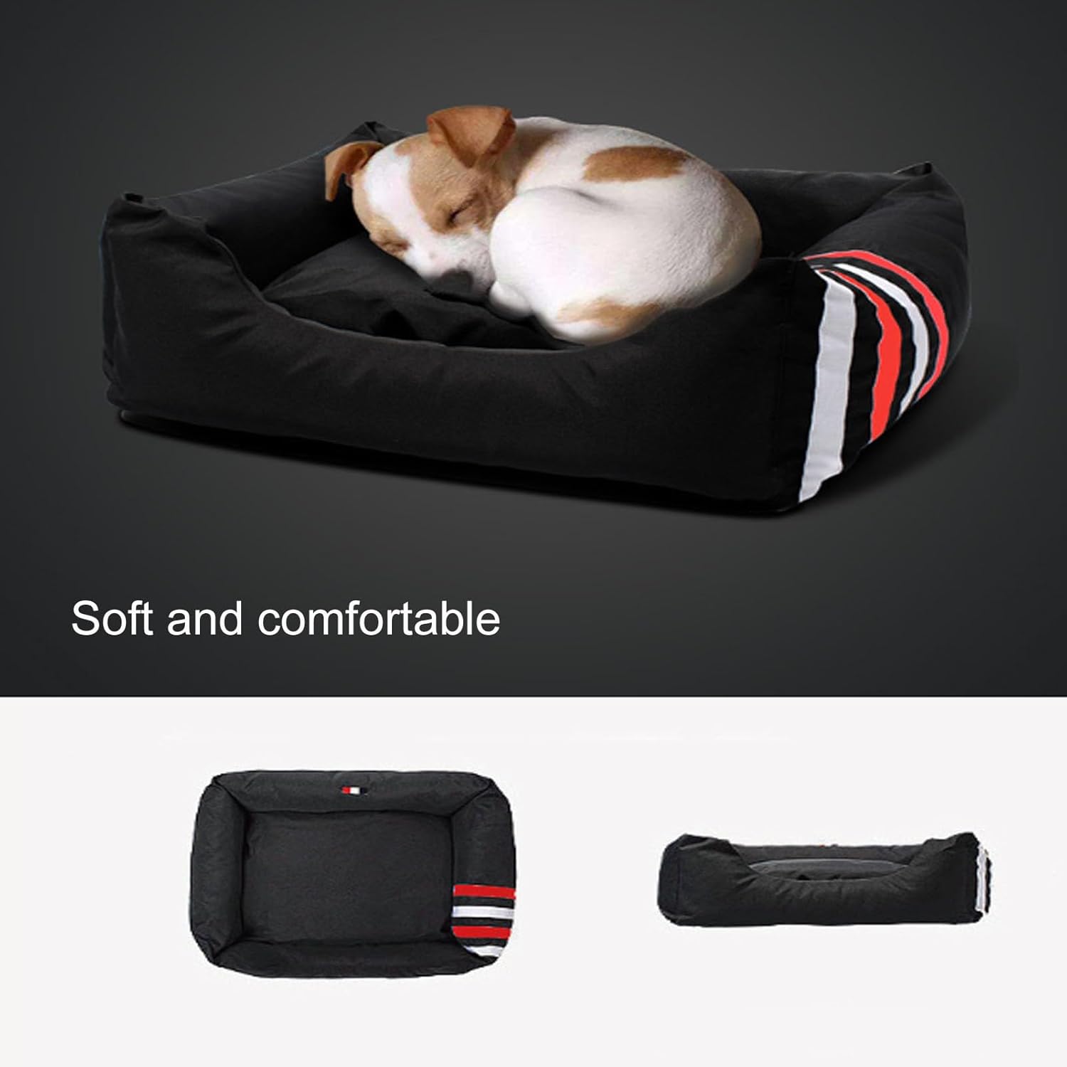 Dog Beds for Small Medium Dogs & Cats, Waterproof Dog Sofa with Removable Cover, Sleeping Warming Dog Bed & Furniture, Soft and Comfy Dog Couch Bed with Non-Slip Bottom (36.6"X28.3"X6.3",Grey) (Gre