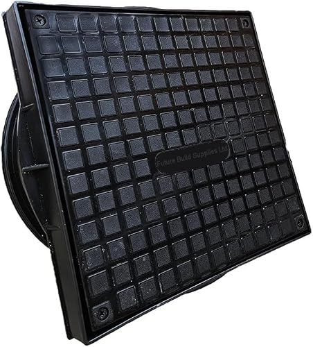 Image of Underground Drainage Inspection Chamber Cover Square Manhole Drain Cover to a suit 320mm Riser Overall Size Including Frame 305mm x 305mm x 35mm