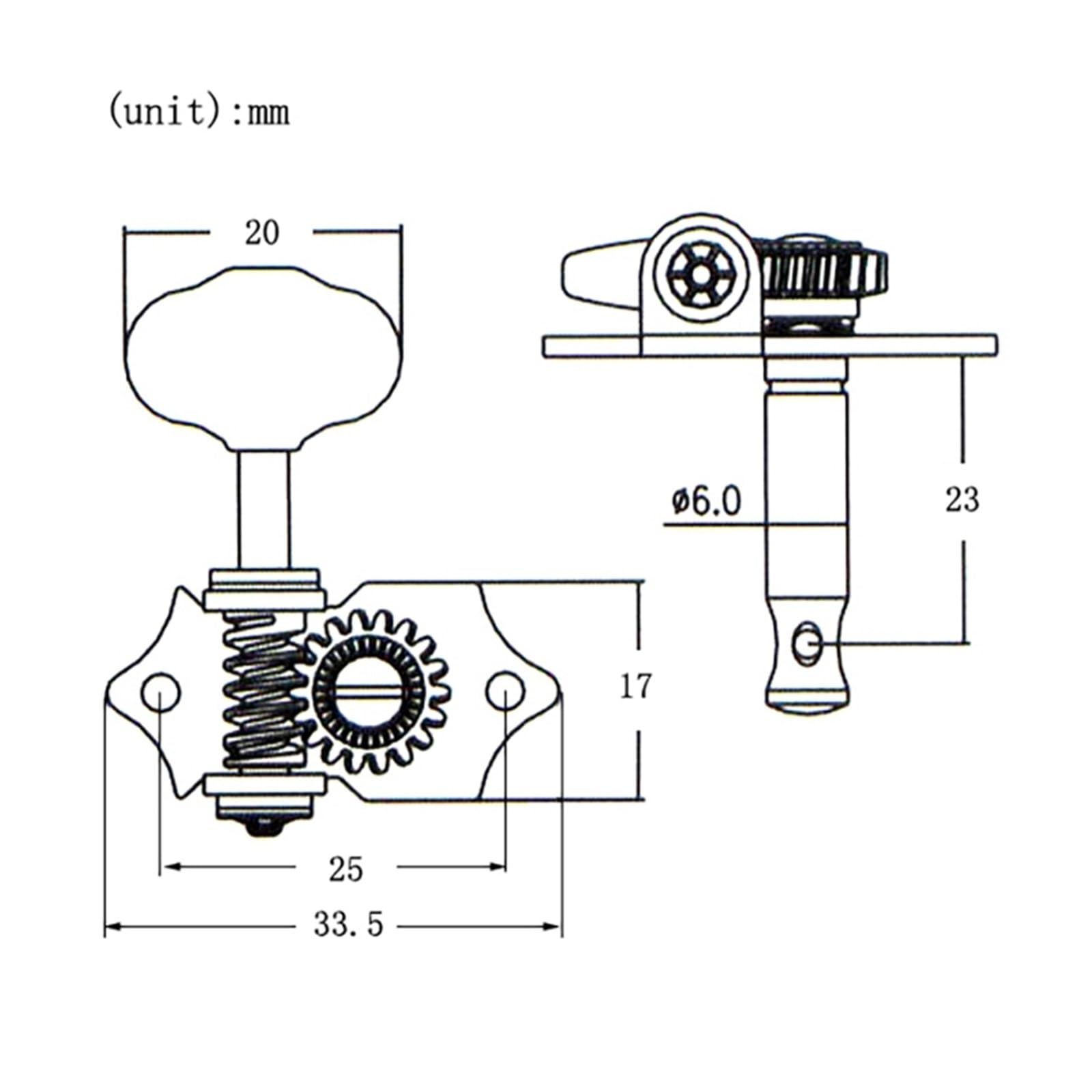 6PCS 3L3R 1:18 Gitarre String Tuning Pegs Tuner Mechaniken Knöpfe Tasten for Akustische oder Elektrische