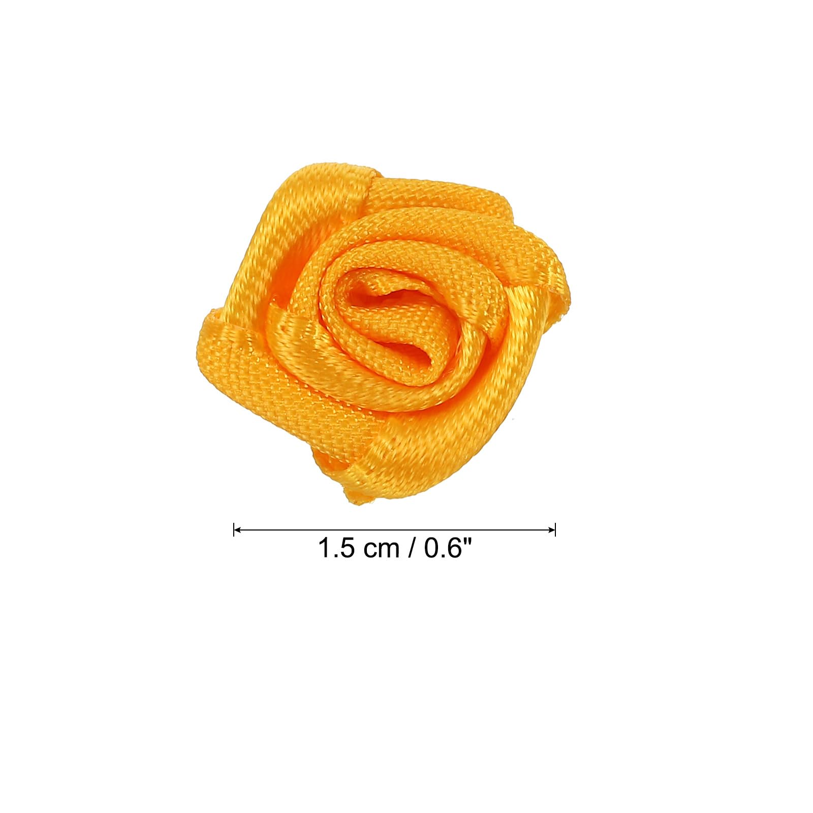 PATIKIL 0.6" Mini Satin Ribbon Roses, 30 Pcs Tiny Fabric Flowers Embellishments Rosettes Applique for DIY Crafts and Wedding Yellow - Image 2