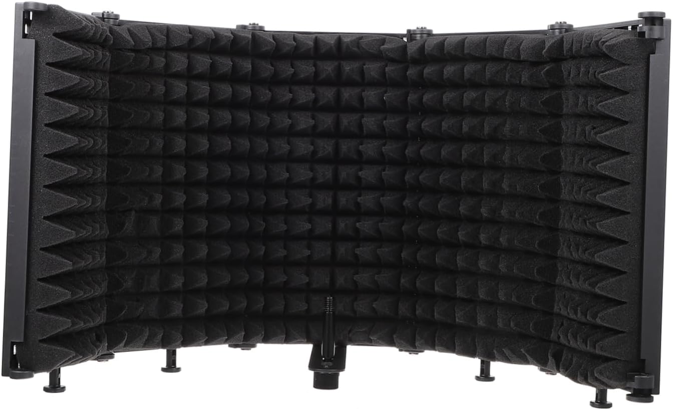 1set Microphone Isolation Shield Wind Foldable Design for Recording Podcasting and Streaming Sound Absorbing Accessory for Enhanced Audio Quality