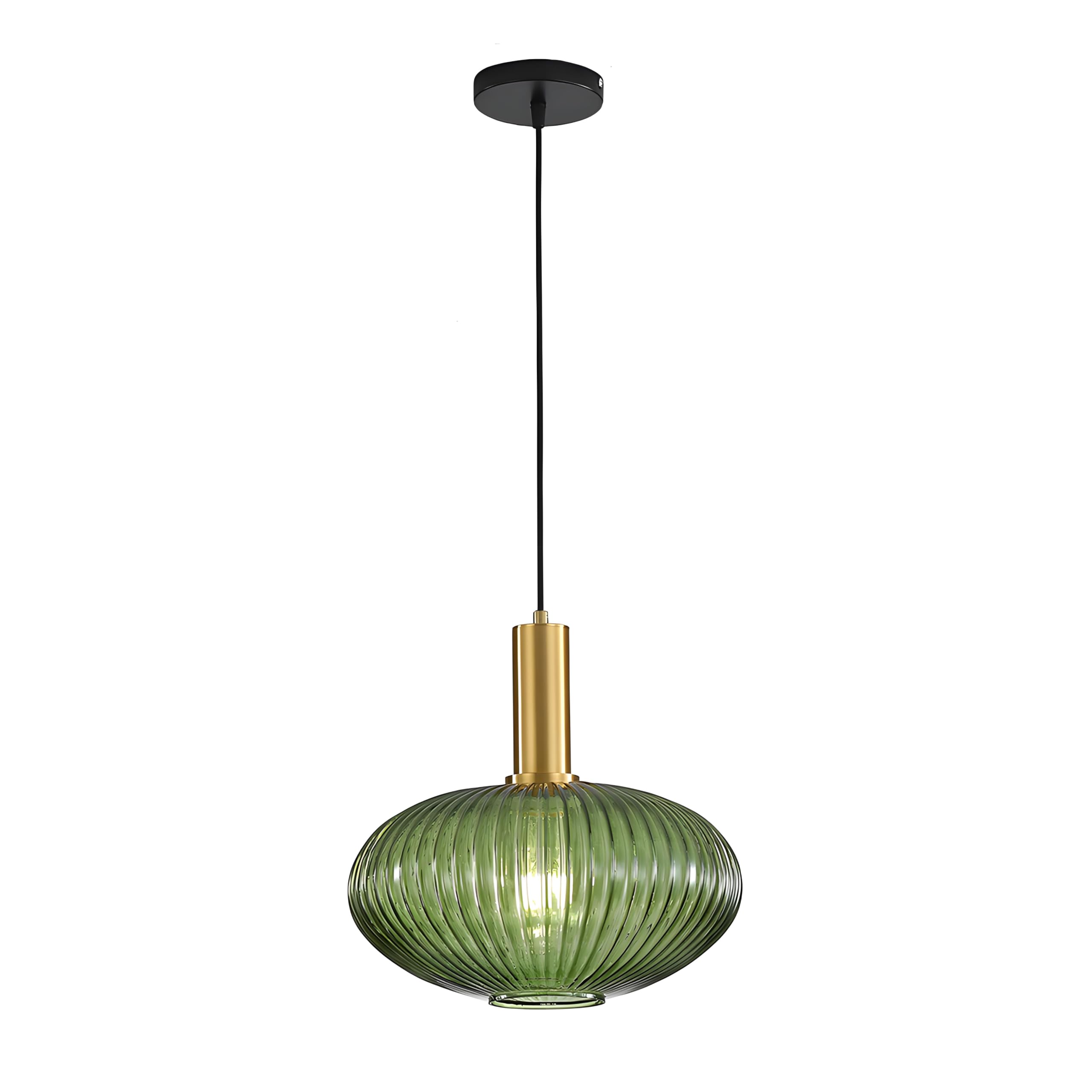 I-xun Modern Pendant Light Fixtures for Kitchen Island, Farmhouse Striped Glass Pendant Lighting with Gold Socket, Stylish Ceiling Light for Dining