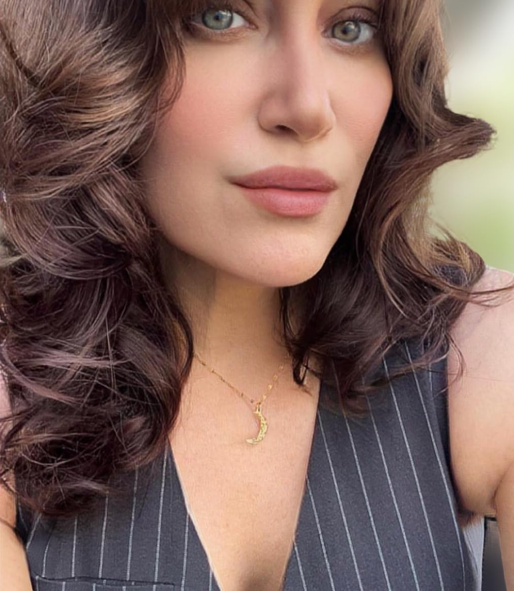 18k Karat Yellow Gold Plated Hammered Crescent Moon Pendant 16 inch lip chain Necklace Jewelry Gift for Women, Nickel Free, Hypoallergenic, Waterproof - Image 7