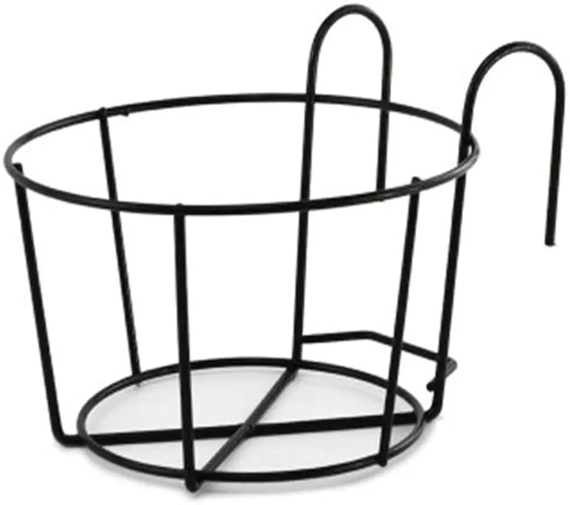 CROWN HANDICRAFTS Metal Hanging Railing Round Flower Pots For Balcony | Plant Stand for Balcony | Railing Basket For Planters Pots - Black (SET 1) (B0BWN194T9) Amazon Price History, Amazon Price Tracker