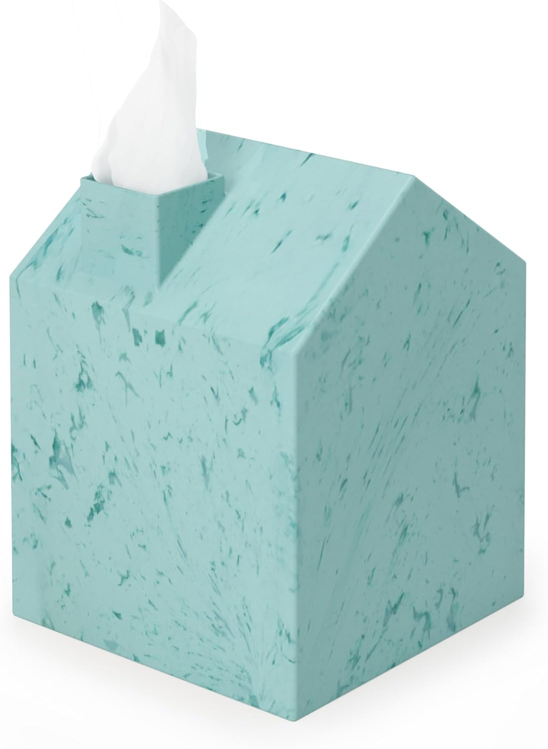 Umbra Casa Tissue Box Cover, Holder for Square Boutique Boxes, Ocean Blue | Easy wipe clean, fits standard cube, bathroom and bedroom, low carbon footprint