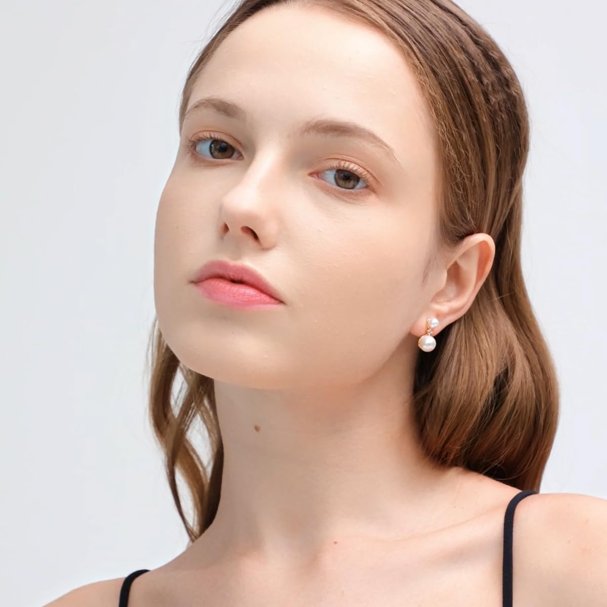 Pearl Stud Earrings for Women, 14K Gold Plated Hypoallergenic Dainty Small Shell Pearl Wedding Earrings for Brides Bridesmaid, Sterling Silver Ear Posts Jewelry Gifts - Image 4