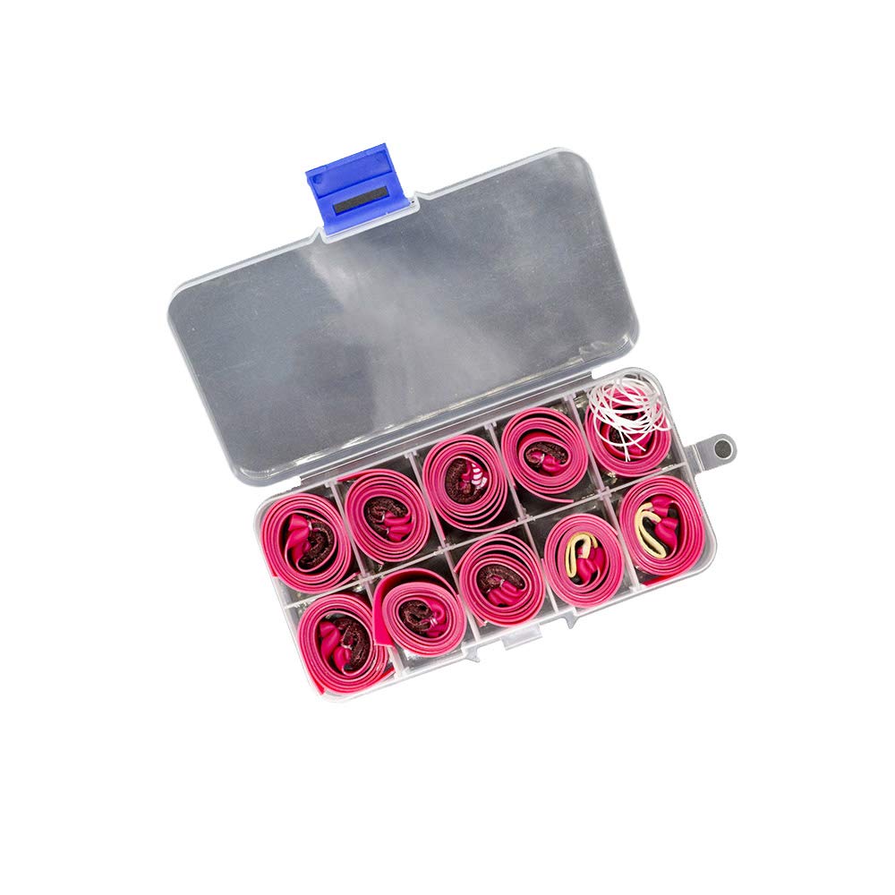 BAVER 10pcs Elastic Natural Latex Flat Rubber Band with Box for Hunting Slingshot Catapults (0.7mm in Thickness)