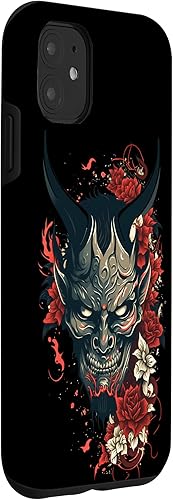 Miniatura 3 de Funda tradicional para iPhone 11 Japanese Demon Mask, Devil Oni Hannya Samurai