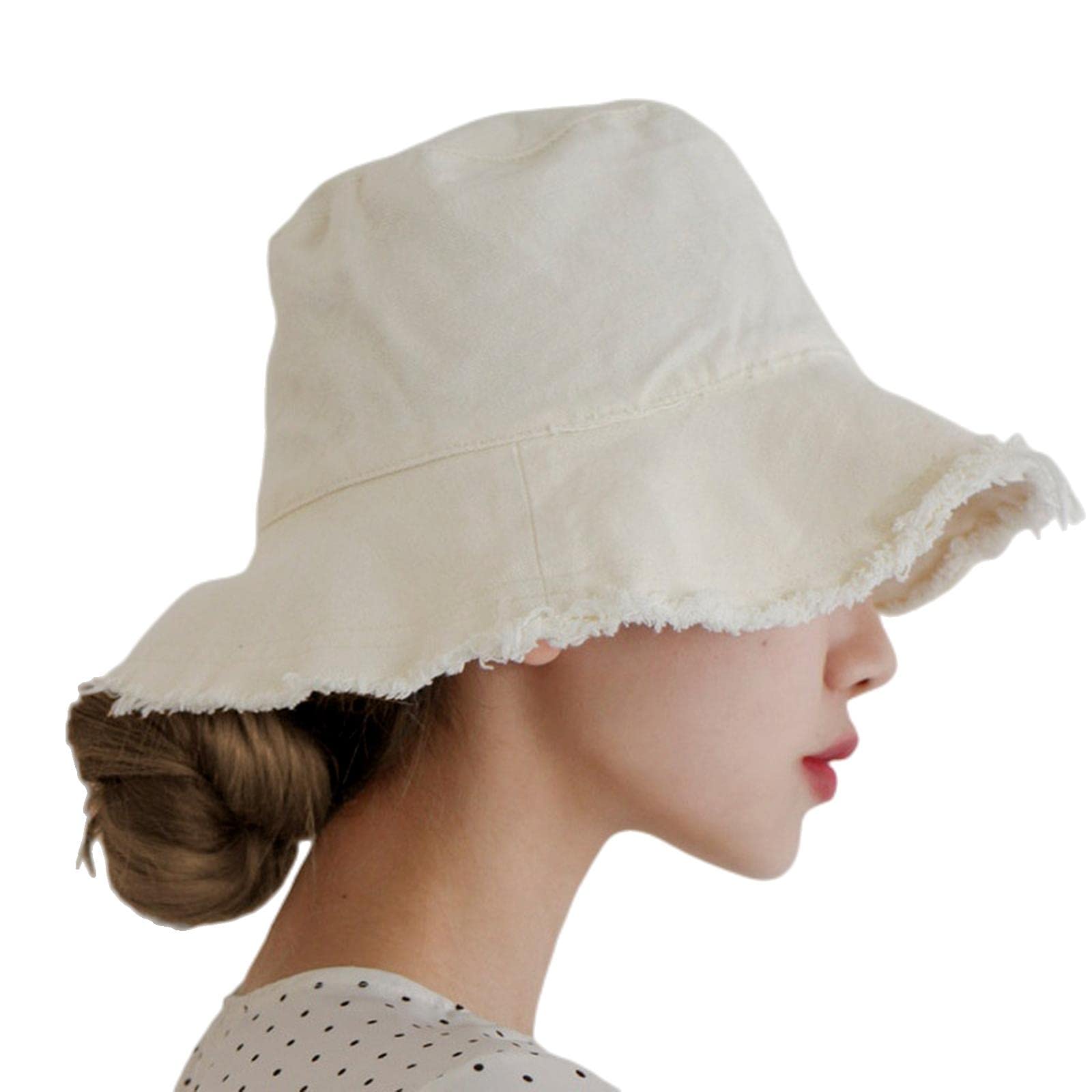 MOGSA Sombrero de pescador para mujer, de algodón, portátil, plegable, para playa, turismo, para mujer, al aire libre, sombreros de sol