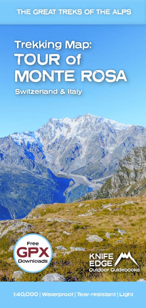Tour of Monte Rosa Trekking Map by Andrew McCluggage - 9781912933549