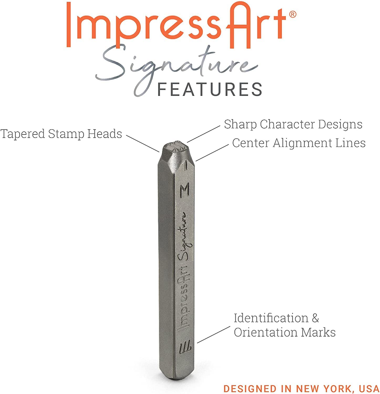 ImpressArt - Signature Ember Metal Letter Stamps, Lowercase (2.5mm), Rated for Soft & Hard Metals, Professional Quality Stamps for Hand Stamping and Jewelry Making
